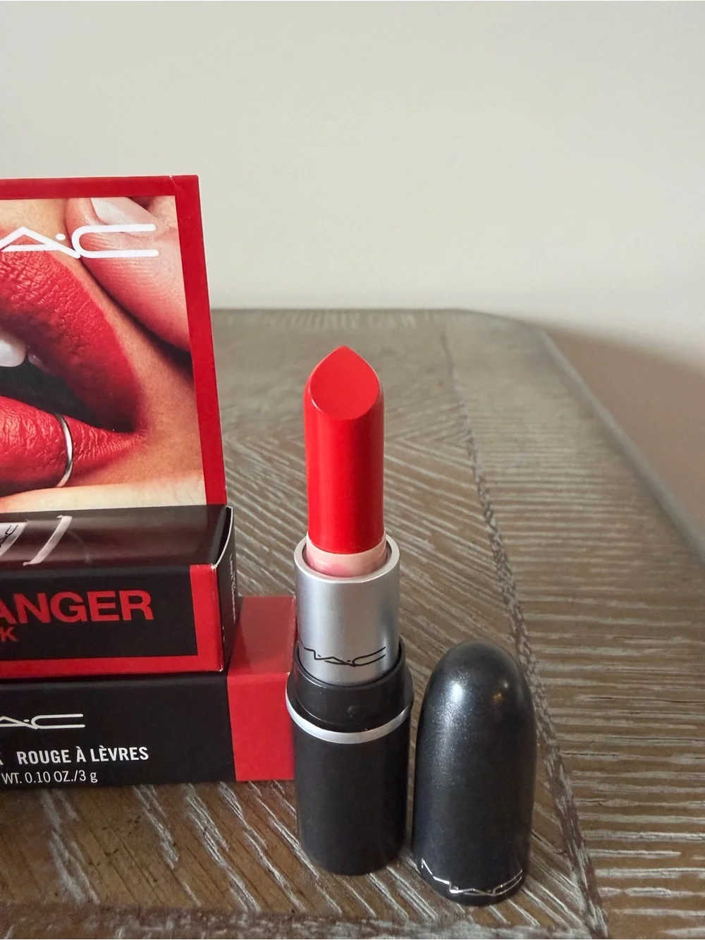 New in box 2 piece MAC Cosmetics Lady Danger Matte Lipsticks- full size & mini